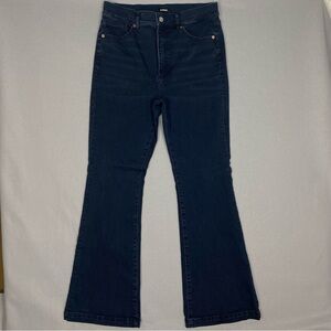 Express Dark Blue High Rise Flare Jeans Size 12R Dark Wash